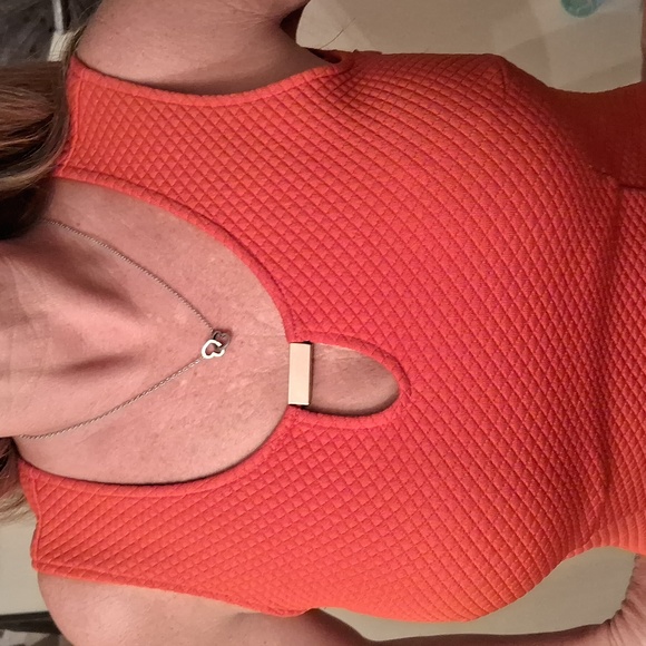 NWOT,Sleek & Sexy, Burnt Orange/Rust Midi Dress - Picture 5 of 12
